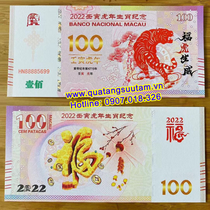 tiền hình con Hổ 100 Macao