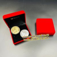 Cặp Tiền Xu Hình Hổ Úc Mạ Vàng Bạc (hộp Úc chính hãng)